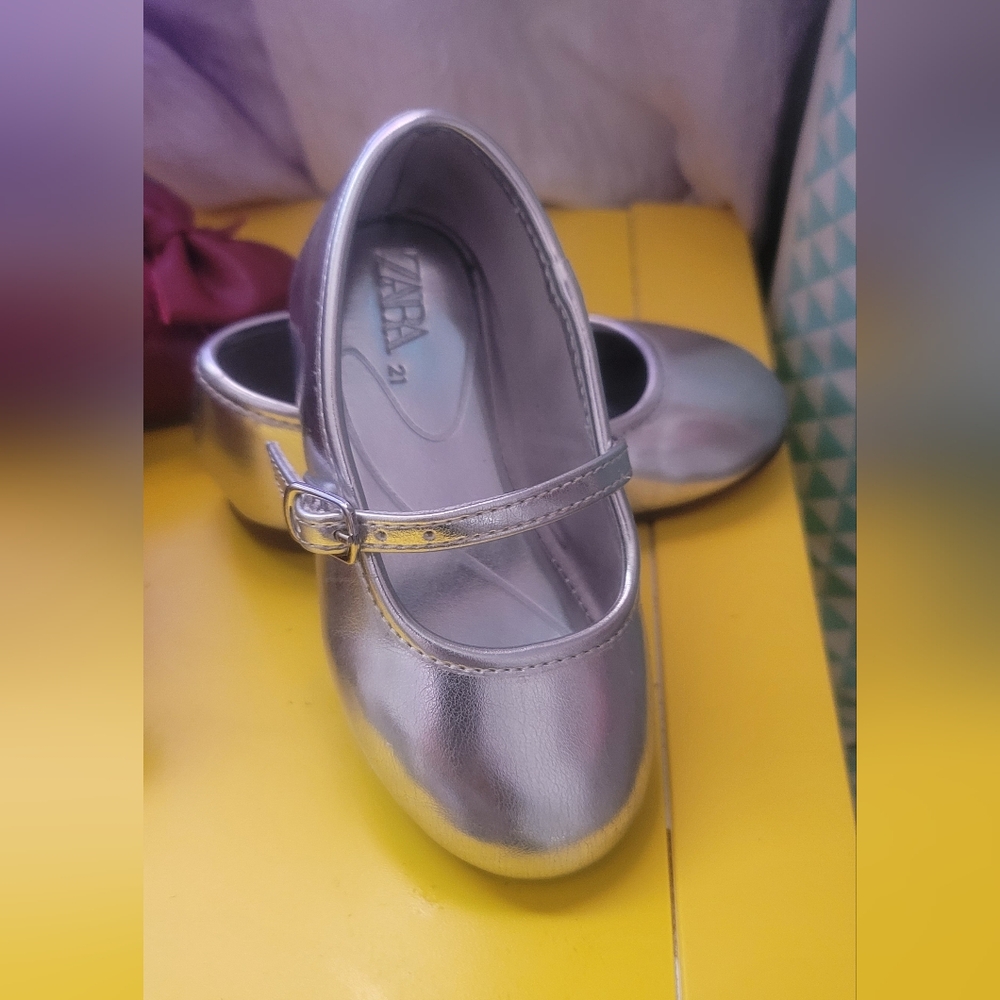 Zara silver toddler ballerina flats